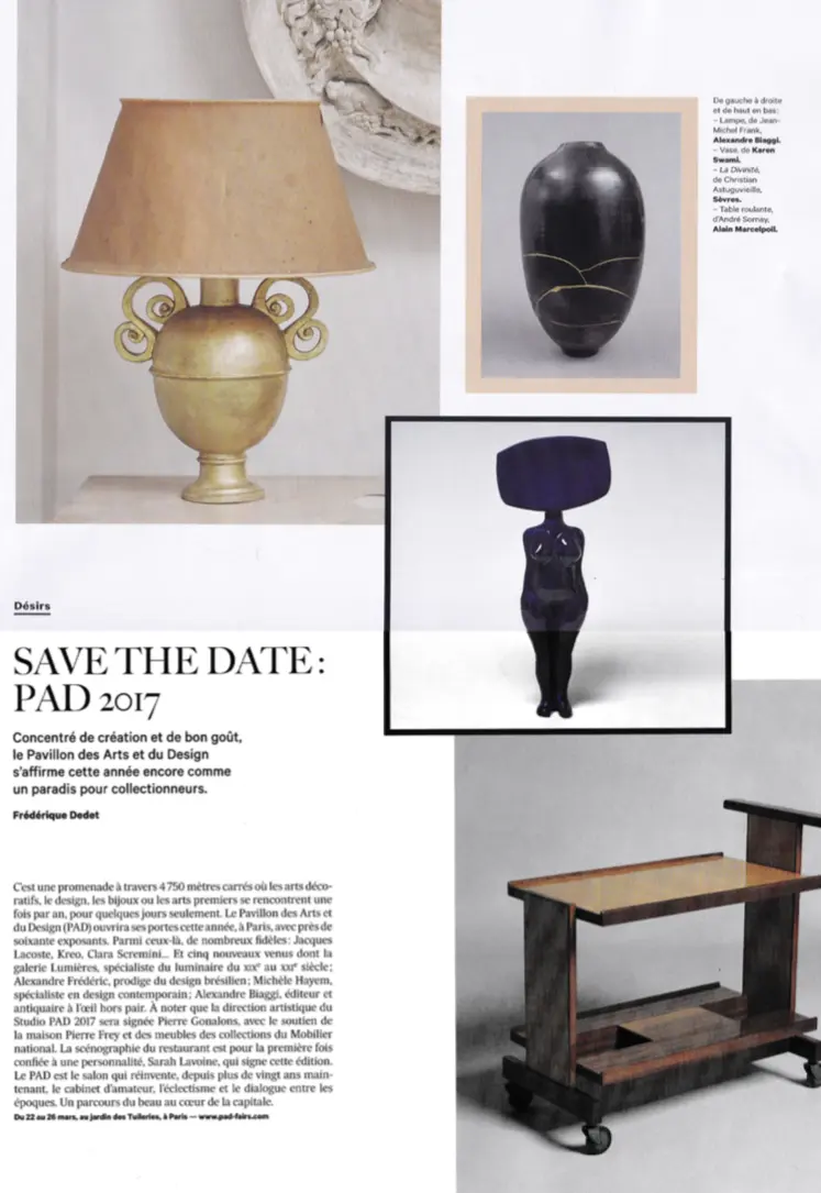 presse exposition, karen swami au pad paris 2017, vase noir en grès avec kintsugi, céramique d’art présentée au pavillon des arts et du design, création parisienne, fait main, poterie contemporaine