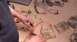 Art pottery exhibition, 2021, create a noise instrument combining electronic components and ceramics